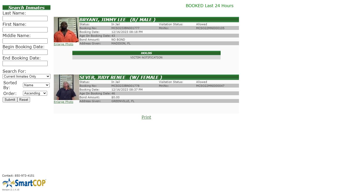 JAIL View - ** Madison County Sheriffs Office